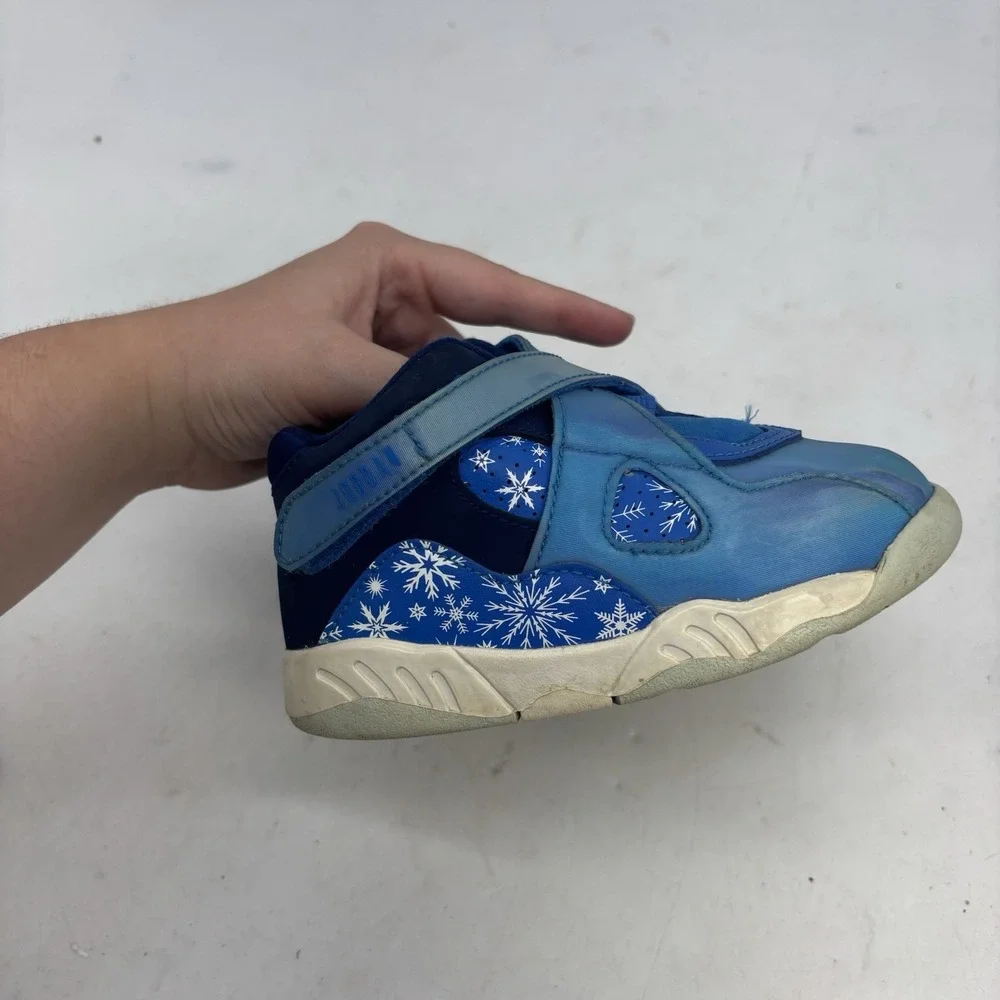 Nike Air Jordan Retro 8 Snow Flake Blizzard Shoes Infant 8C 305360 400 Blue